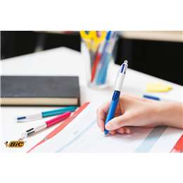 Bic 4 Colour Grip Ballpoint Pen Medium & Fine Tip