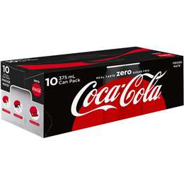 Coca-cola Zero Fridge Mate Cans 10x375ml Pack