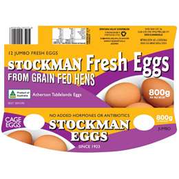 Stockmans 12 Jumbo Caged Eggs