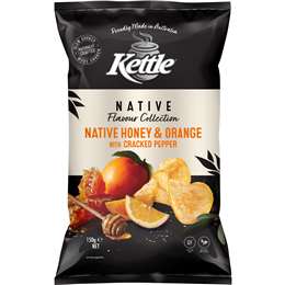 Kettle Native Honey & Orange With Cracked Pepper Chips 150g