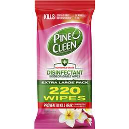 Pine O Cleen Disinfectant Biodegradable Wipes Tropical Blossom 220 Pack