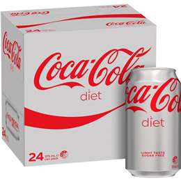 Coca - Cola Diet Soft Drink Multipack Cans 375ml X 24 Pack