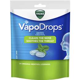 Vicks Vapodrop Throat Lozenges Original 24 Pack | Woolworths