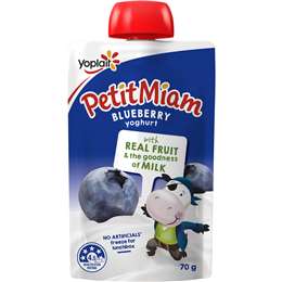 Yoplait Petit Miam Kids Yoghurt Pouch Blueberry 70g