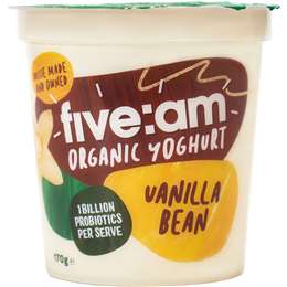 Five:am Organic Vanilla Bean Yoghurt 170g | Woolworths