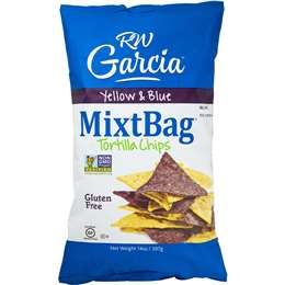 Rw Garcia Mixtbag Classic Yellow And Blue Tortilla Chips Family Value Pack, 14 Oz
