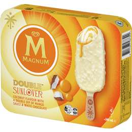 Magnum Double Frozen Dessert Sticks Sunlover 4 X 85 Ml | Woolworths