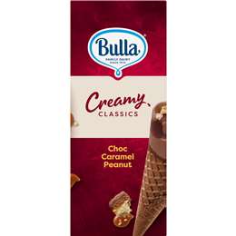 Bulla Creamy Classics Choc Caramel Peanut Ice Cream Cones