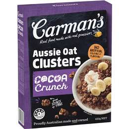 Carman's Clusters Aussie Oat Cocoa Crunch 450g