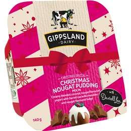 Gippsland Dairy Yoghurt With Christmas Nougat Pudding Mix In 140g