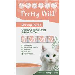 Pretty Wild Shrimp Puree Cat Treats 15g x 4 pack