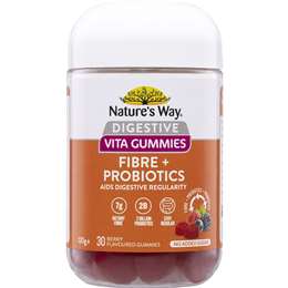 Nature's Way Fibre + Probiotics Digestive Vita Gummies Berry Flavoured 30 Pack