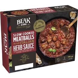 Beak & Sons Slow Cooked Meatballs In Italian Herb Sauce