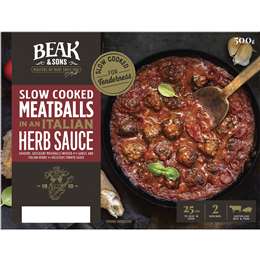 Beak & Sons Slow Cooked Meatballs In Italian Herb Sauce