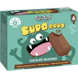 Twisted Healthy Treats Supa Pops Chocolate Milkshake Sticks 63mL x 6 pack