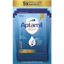Aptamil Gold+ Stage 1 Infant Formula 0-6 Months Sachets