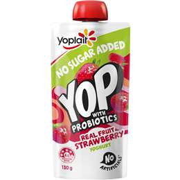 Yoplait Yop Yoghurt With Probiotics No Sugar Added Strawberry Pouch