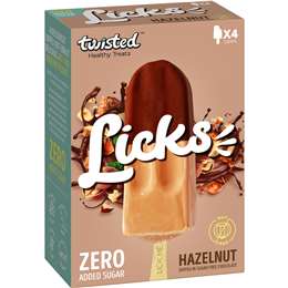 Twisted Licks Hazelnut Dipped Zero Added Sugar Sticks 4 Pack