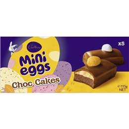 Cadbury Mini Egg Choc Cakes Bars 5 Pack