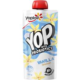 Yoplait YOP Yoghurt With Probiotics Vanilla Pouch 130g