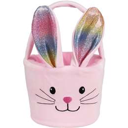 Easter Plush Basket Pink Each | Woolworths