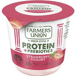 Farmers Union Greek Style Protein + Prebiotics Strawberry Yoghurt