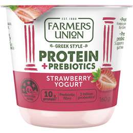 Farmers Union Greek Style Protein + Prebiotics Strawberry Yoghurt