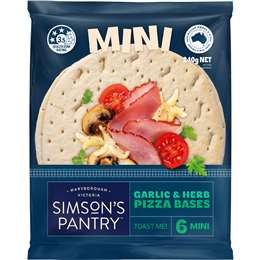 Simson's Pantry Mini Pizza Base Premium Garlic & Herb