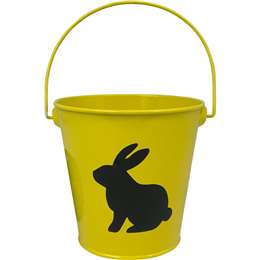 Easter Metal Pail Bucket Yellow Each