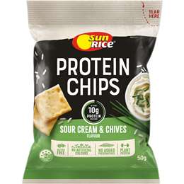 Sunrice Protein Chips Sour Cream And Chives 50g