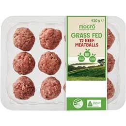 Macro Wholefoods Market Grass Fed Beef Meatballs