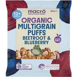 Macro Organic Multigrain Puffs Betroot & Blueberry 30g
