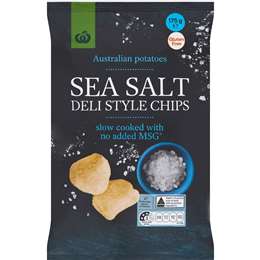 Woolworths Sea Salt Deli Style Potato Chips 175g