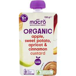 Macro Organic Baby Food Apple Sweet Potato Apricot & Cinnamon Custard