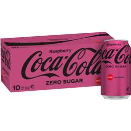 Coca - Cola Raspberry Zero Sugar Cans 375ml X 10 Pack