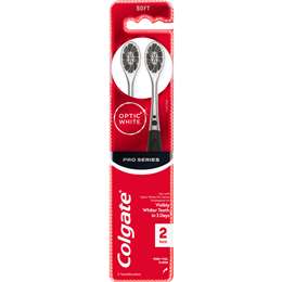 Colgate Optic White Charcoal Toothbrush Soft 2 pack