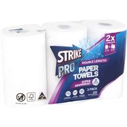 Strike Pro Double Length 3 Ply Paper Towel 3 x 120 pack