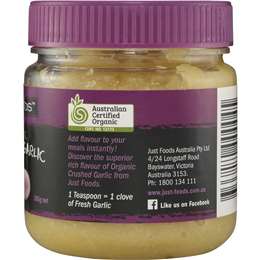 Just Foods Crushed Garlic Organic