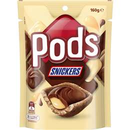 Pods Snickers Chocolate Snack & Share Party Bag 160g