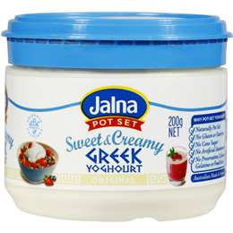 Jalna Original Greek Yoghurt Sweet & Creamy 200g | Woolworths