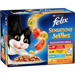 Felix Adult Sensations Jellies Favourites Menu Wet Cat Food