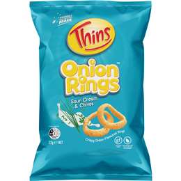 Thins Onion Rings Sour Cream & Chives 22g