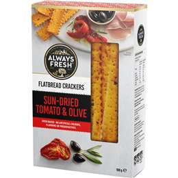 Always Fresh Flatbread Crackers Sun-Dried Tomato & Olive 100g