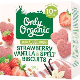 Only Organic Strawberry Vanilla & Spelt Biscuits 100g