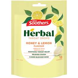 Soothers Herbal Throat Lozenges Honey & Lemon 18 pack