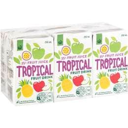 Woolworths Lunch Box Poppers Tropical 35% Fruit Drink 250mL x 6 pack
