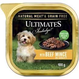 Ultimates Indulge Wet Dog Food Beef Mince In Gravy 100g