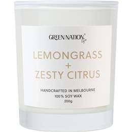 Green Nation Soy Wax Candle Lemongrass & Zesty Citrus each