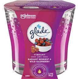 Glade Candle Air Freshener Scented Fresh Berries & Wild Raspberry