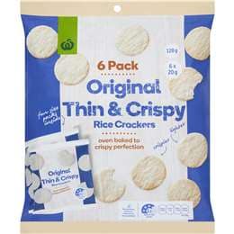 Woolworths Thin & Crispy Rice Crackers Original